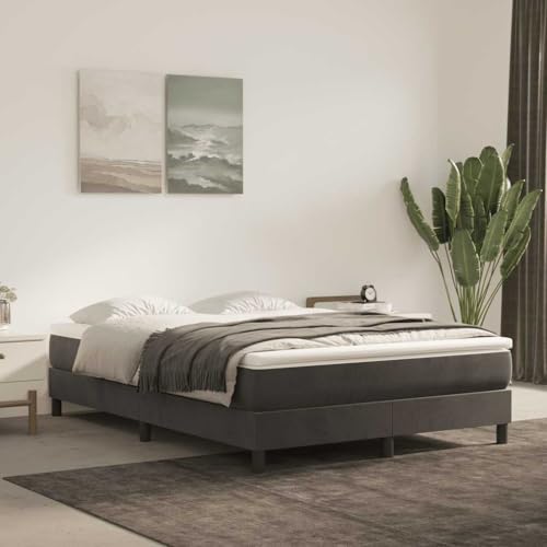 HOMEELIKE Taschenfederkernmatratze Dunkelgrau 140x220x20 cm Samt von HOMEELIKE
