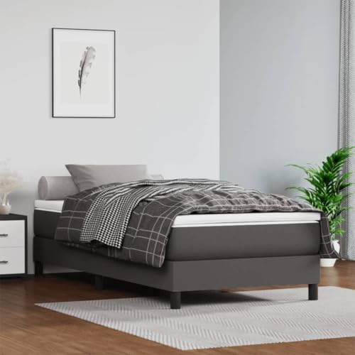 HOMEELIKE Taschenfederkernmatratze Grau 120x190x20 cm Kunstleder von HOMEELIKE