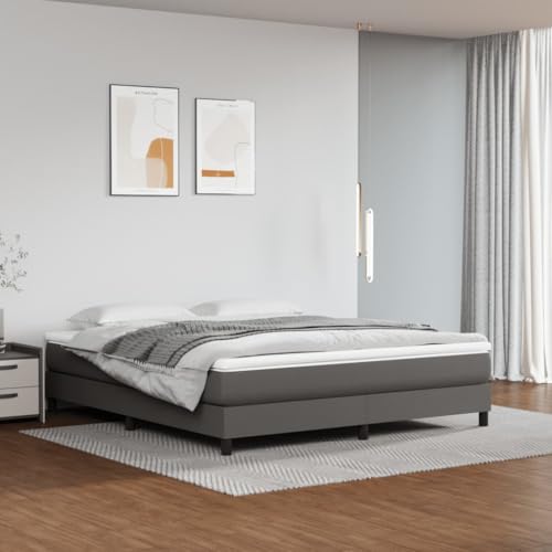 HOMEELIKE Taschenfederkernmatratze Grau 160x200x20 cm Kunstleder von HOMEELIKE