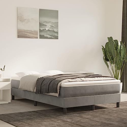 HOMEELIKE Taschenfederkernmatratze Hellgrau 120x200x20 cm Samt von HOMEELIKE