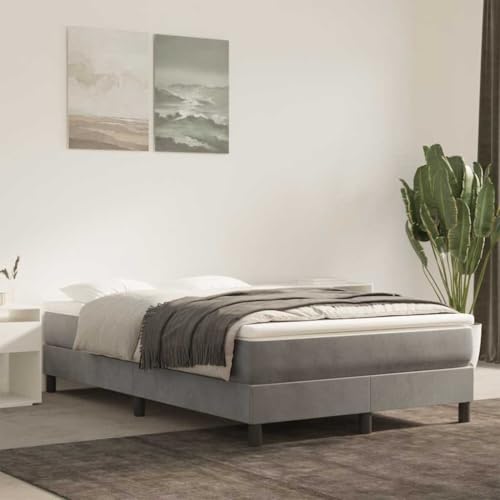 HOMEELIKE Taschenfederkernmatratze Hellgrau 120x220x20 cm Samt von HOMEELIKE