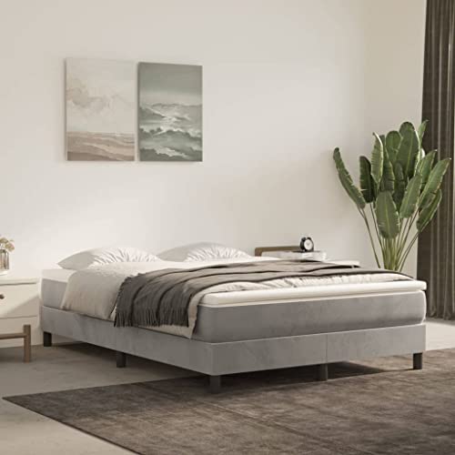 HOMEELIKE Taschenfederkernmatratze Hellgrau 140x190x20 cm Samt von HOMEELIKE