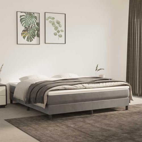 HOMEELIKE Taschenfederkernmatratze Hellgrau 160x210x20 cm Samt von HOMEELIKE