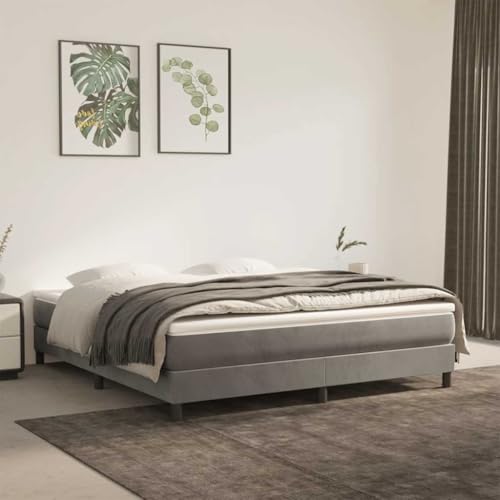 HOMEELIKE Taschenfederkernmatratze Hellgrau 160x220x20 cm Samt von HOMEELIKE