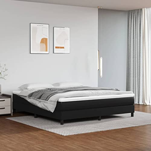 HOMEELIKE Taschenfederkernmatratze Schwarz 180x200x20 cm Kunstleder von HOMEELIKE