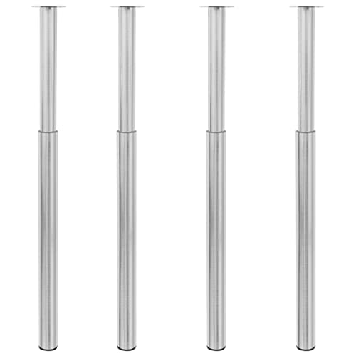HOMEELIKE Teleskopische Tischbeine 4 STK. Gebuerstetes Nickel 710-1100 mm von HOMEELIKE