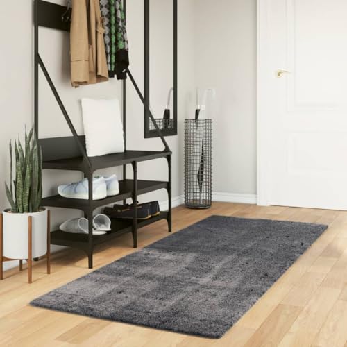 HOMEELIKE Teppich HUARTE Kurzflor Weich und Waschbar Anthrazit 80x200 cm HOMEELIKE Teppich HUARTE Kurzflor Weich und Waschbar Anthrazit 80x200 cm von HOMEELIKE