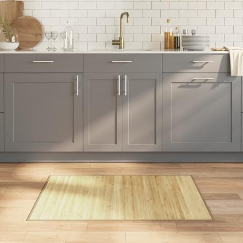 HOMEELIKE Teppich Rechteckig Hell Natur 70x100 cm Bambus von HOMEELIKE