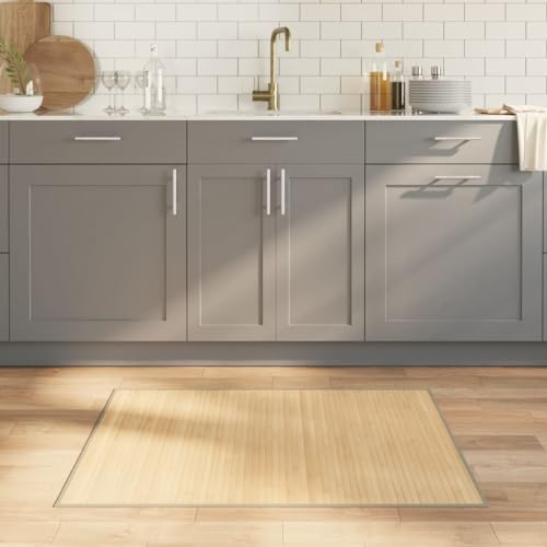 HOMEELIKE Teppich Rechteckig Hell Natur 80x100 cm Bambus von HOMEELIKE