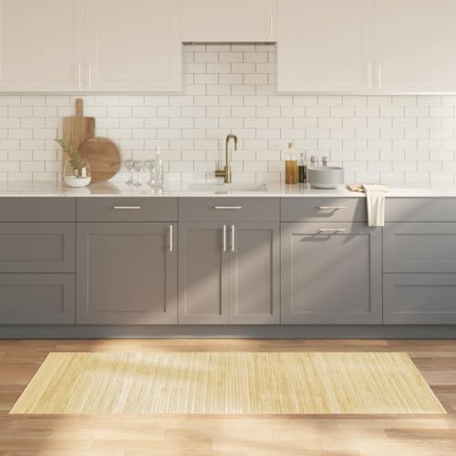 HOMEELIKE Teppich Rechteckig Hell Natur 80x200 cm Bambus von HOMEELIKE