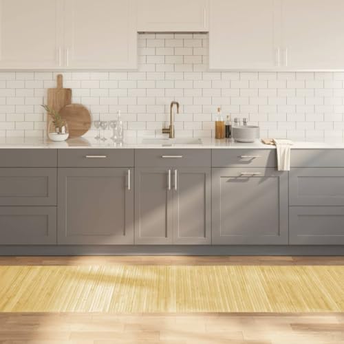 HOMEELIKE Teppich Rechteckig Hell Natur 80x300 cm Bambus von HOMEELIKE