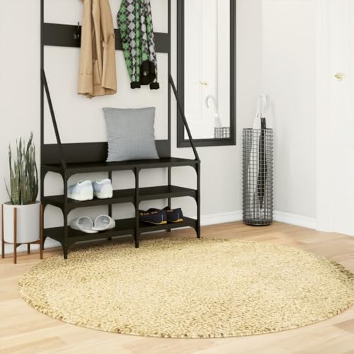 HOMEELIKE Teppich Shaggy Hochflor Modern Golden ? 160 cm von HOMEELIKE