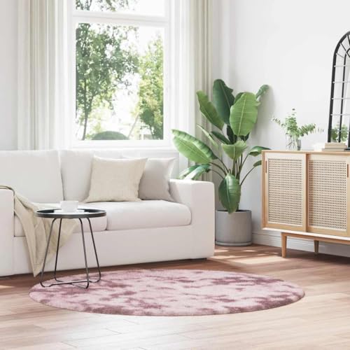 HOMEELIKE Teppich Shaggy Hochflor NAVARRA Altrosa 160x160 cm Polyester von HOMEELIKE