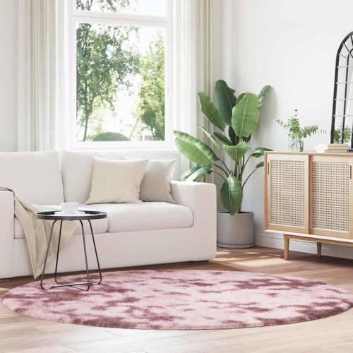 HOMEELIKE Teppich Shaggy Hochflor NAVARRA Altrosa 200x200 cm Polyester von HOMEELIKE