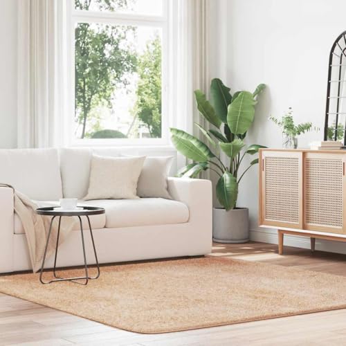 HOMEELIKE Teppich Shaggy Hochflor NAVARRA Beige 200x200 cm Polyester von HOMEELIKE