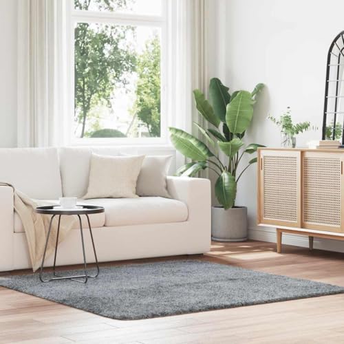 HOMEELIKE Teppich Shaggy Hochflor NAVARRA Hellgrau 160x160 cm Polyester von HOMEELIKE