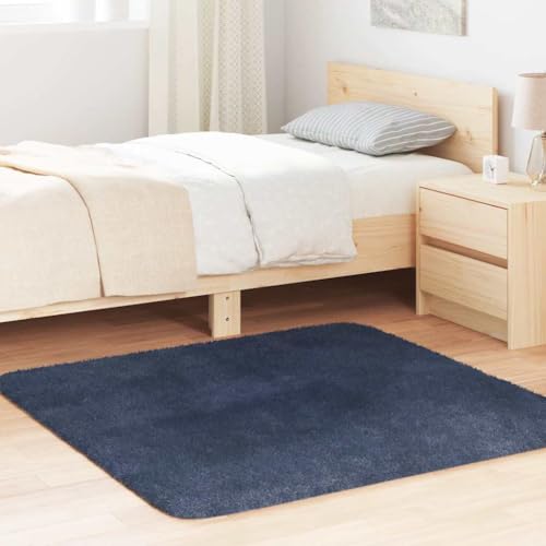 HOMEELIKE Teppich Shaggy Hochflor NAVARRA Marineblau 120x120 cm Polyester von HOMEELIKE