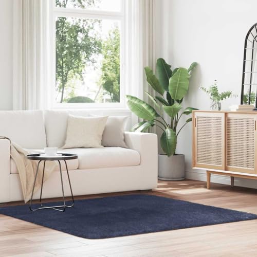 HOMEELIKE Teppich Shaggy Hochflor NAVARRA Marineblau 160x160 cm Polyester von HOMEELIKE