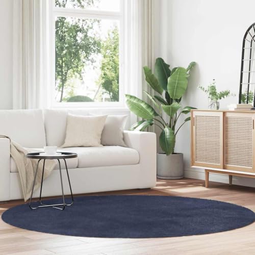 HOMEELIKE Teppich Shaggy Hochflor NAVARRA Marineblau 200x200 cm Polyester von HOMEELIKE