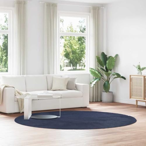 HOMEELIKE Teppich Shaggy Hochflor NAVARRA Marineblau 240x240 cm Polyester von HOMEELIKE