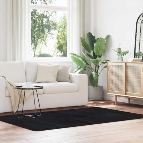 HOMEELIKE Teppich Shaggy Hochflor NAVARRA Schwarz 130x200 cm Polyester von HOMEELIKE
