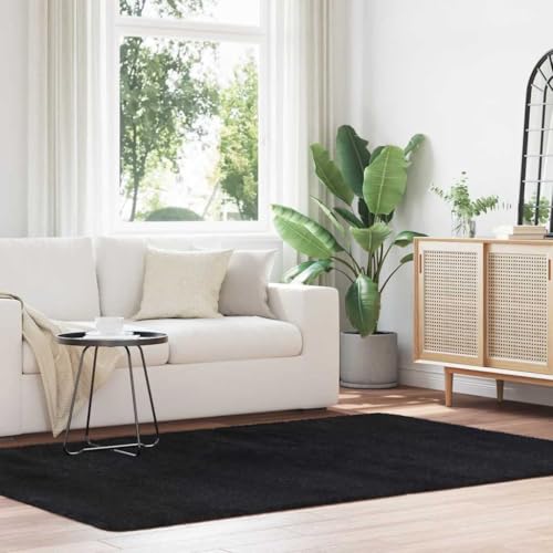 HOMEELIKE Teppich Shaggy Hochflor NAVARRA Schwarz 160x230 cm Polyester von HOMEELIKE