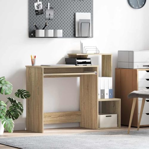 HOMEELIKE Tisch mit Regal Sonoma Eiche 106 x 40 x 88,5 cm Holzwerkstoff von HOMEELIKE