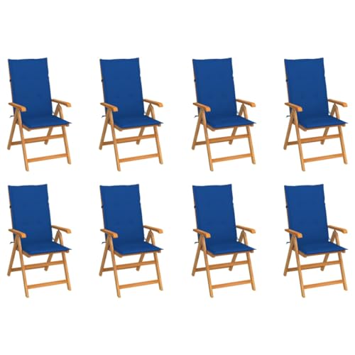 HOMEELIKE Verstellbare Gartenst¨¹hle mit Auflagen 8 STK. Massivholz Teak von HOMEELIKE