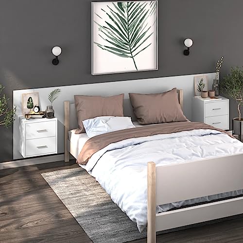 HOMEELIKE Wand-Nachttische 2 STK. Wei? von HOMEELIKE