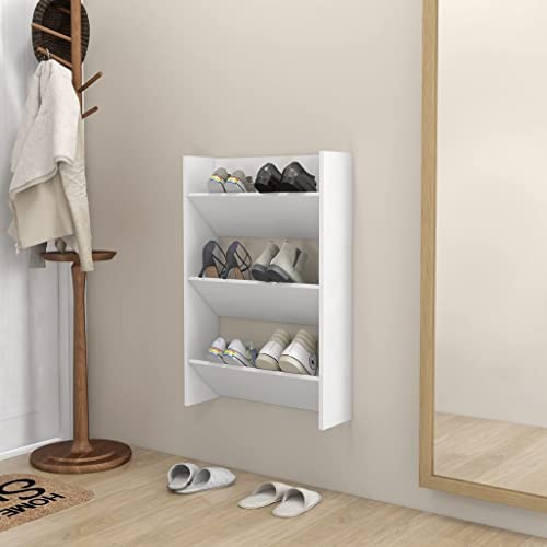 HOMEELIKE Wand-Schuhschrank Wei? 60x18x90 cm Holzwerkstoff von HOMEELIKE