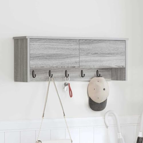 HOMEELIKE Wandmontierter Kleiderst?nder Grau Sonoma 80 x 20 x 30 cm Moderner Garderobenst?nder Mit Haken Und Regal Funktionale Garderobe F¨¹r Eingangsbereich Flur HOMEELIKE Wandmontierter Kleiderst?nder Grau Sonoma 80 x 20 x 30 cm Moderner Garderobenst?nder Mit Haken Und Regal Funktionale Garderobe F¨¹r Eingangsbereich Flur von HOMEELIKE