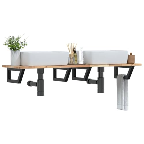 HOMEELIKE Wandregal Badezimmer Waschbecken Ablage Stahl Holz Modern HOMEELIKE Wandregal Badezimmer Waschbecken Ablage Stahl Holz Modern von HOMEELIKE