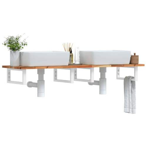 HOMEELIKE Wandregal Badezimmer Waschbecken Ablage Stahl Holz Stabil HOMEELIKE Wandregal Badezimmer Waschbecken Ablage Stahl Holz Stabil von HOMEELIKE