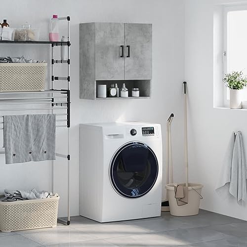 HOMEELIKE Wandschrank Betongrau 60x31x70 cm Holzwerkstoff von HOMEELIKE