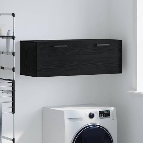 HOMEELIKE Wandschrank Schwarze Eiche 100 x 36.5 x 35 cm Holzwerkstoff von HOMEELIKE