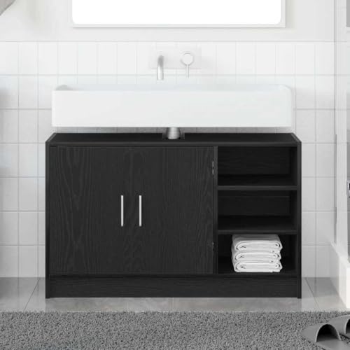 HOMEELIKE Waschbecken-Schrank mit Speicher Schwarze Eiche 90 x 29 x 55 cm HOMEELIKE Waschbecken-Schrank mit Speicher Schwarze Eiche 90 x 29 x 55 cm von HOMEELIKE