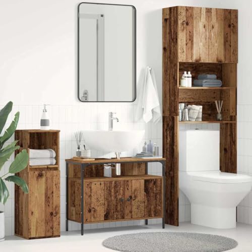 HOMEELIKE Waschbeckenunterschrank Altholz 80 x 30 x 60 cm Holzwerkstoff von HOMEELIKE