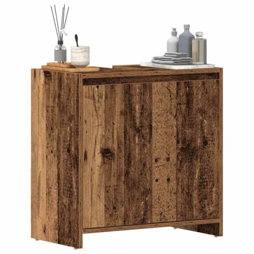HOMEELIKE Waschbeckenunterschrank Altholz-Optik 60x33x60 cm Holzwerkstoff von HOMEELIKE