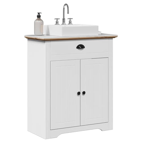 HOMEELIKE Waschbeckenunterschrank BODO Weiss und Braun 70x35x80 cm HOMEELIKE Waschbeckenunterschrank BODO Weiss und Braun 70x35x80 cm von HOMEELIKE