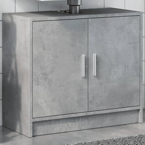 HOMEELIKE Waschbeckenunterschrank Betongrau 63x29x55 cm Holzwerkstoff von HOMEELIKE
