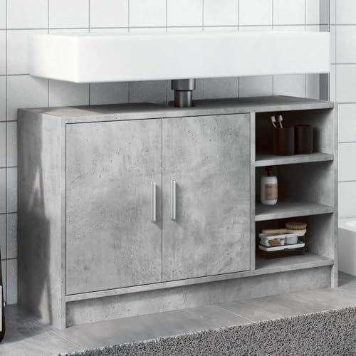 HOMEELIKE Waschbeckenunterschrank Betongrau 90x29x55 cm Holzwerkstoff von HOMEELIKE