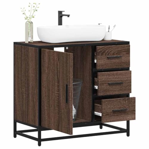 HOMEELIKE Waschbeckenunterschrank Braun Eichen-Optik 65x33x60 cm HOMEELIKE Waschbeckenunterschrank Braun Eichen-Optik 65x33x60 cm von HOMEELIKE