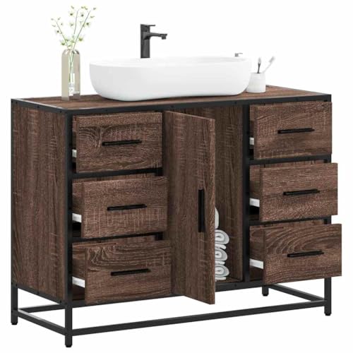 HOMEELIKE Waschbeckenunterschrank Braun Eichen-Optik 80x33x60 cm HOMEELIKE Waschbeckenunterschrank Braun Eichen-Optik 80x33x60 cm von HOMEELIKE