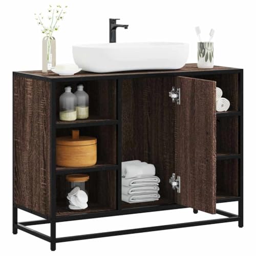 HOMEELIKE Waschbeckenunterschrank Braun Eichen-Optik 80x33x60 cm HOMEELIKE Waschbeckenunterschrank Braun Eichen-Optik 80x33x60 cm von HOMEELIKE