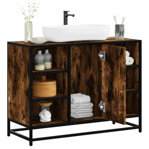 HOMEELIKE Waschbeckenunterschrank Raeuchereiche 80x33x60 cm Holzwerkstoff von HOMEELIKE