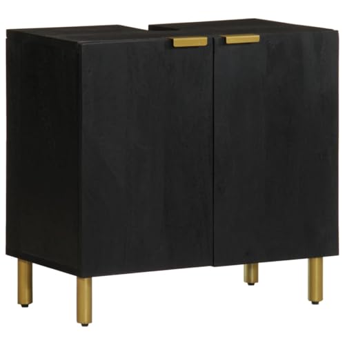 HOMEELIKE Waschbeckenunterschrank Schwarz 62x33x58 cm Holzwerkstoff von HOMEELIKE