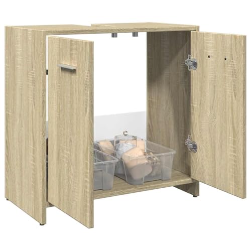 HOMEELIKE Waschbeckenunterschrank Sonoma-Eiche 60x33x60 cm Holzwerkstoff HOMEELIKE Waschbeckenunterschrank Sonoma-Eiche 60x33x60 cm Holzwerkstoff von HOMEELIKE