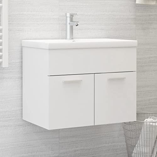 HOMEELIKE Waschbeckenunterschrank mit Einbaubecken Wei? Holzwerkstoff HOMEELIKE Waschbeckenunterschrank mit Einbaubecken Wei? Holzwerkstoff von HOMEELIKE