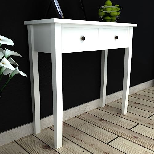 HOMEELIKE Wei?e Kommode Konsolentisch mit Schmuckfach ideal f¨¹r Flur und Wohnzimmer von HOMEELIKE