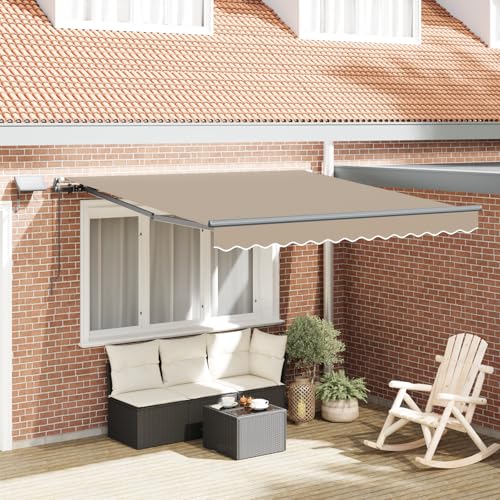 HOMEELIKE Einziehbare Markise 350x250 cm Beige - UV-Blockung Wassersperre Modern Ideal Fuer Bauarbeiten HOMEELIKE Einziehbare Markise 350x250 cm Beige - UV-Blockung Wassersperre Modern Ideal Fuer Bauarbeiten von HOMEELIKE